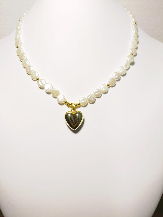 Choker de Pérola - Pingente Coração