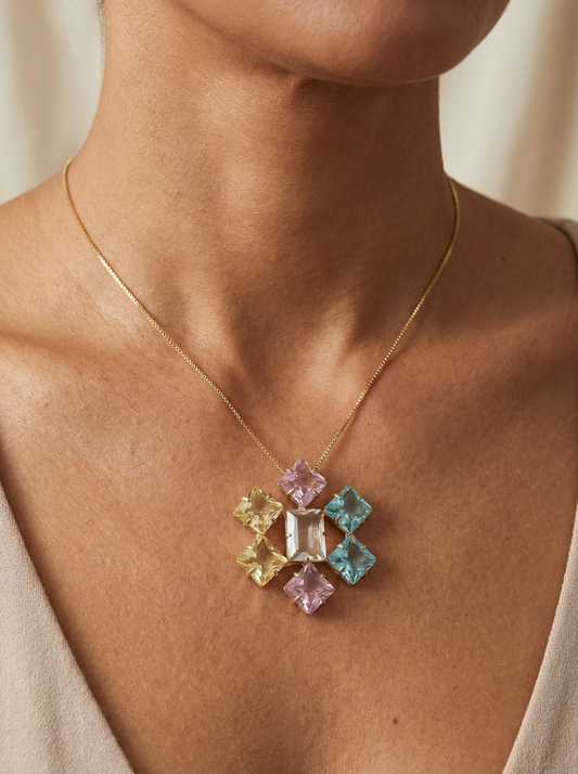 Colar Geométrico Multicolorido