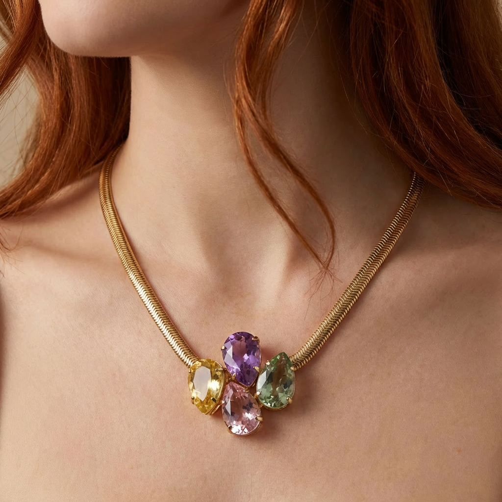 Colar Gotas Multicoloridas