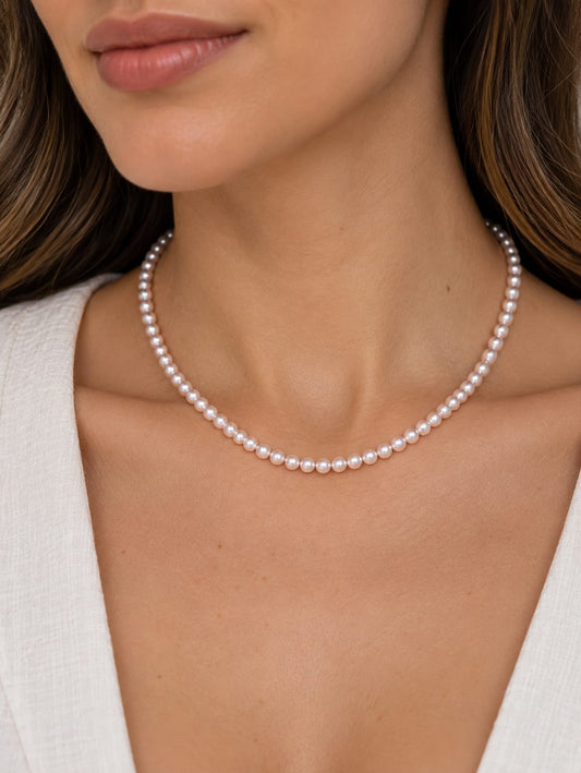 Choker de Mini Pérolas Rosé
