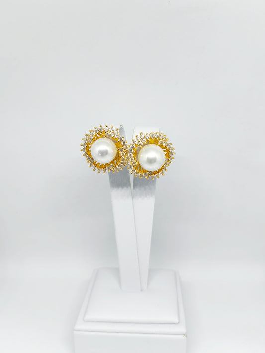 Brinco de Pérola com Zircônias
